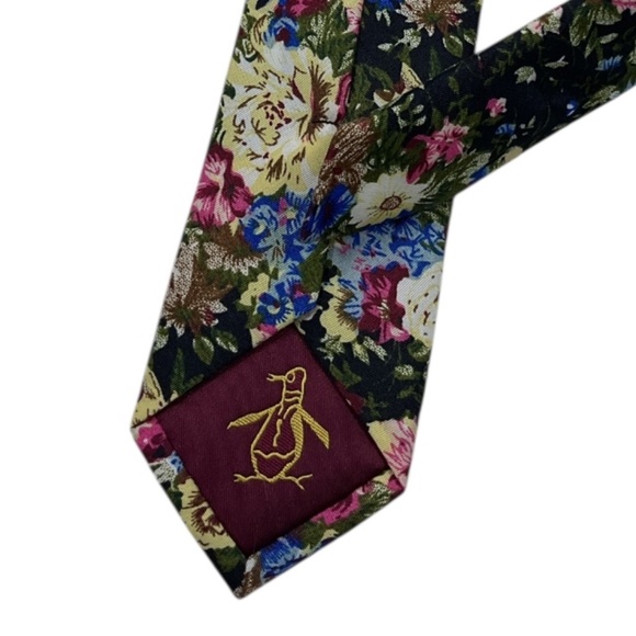 PENGUIN Multicolor Floral Cotton LUXURY Slim Tie - Picture 4 of 4